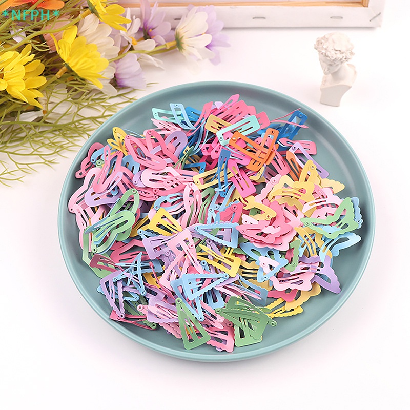 Nfph > Set 10 Kẹp Tóc Màu macaron Hình Học Bướm Phong Cách Hàn Quốc Dễ Thương Cho Bé Gái Mới