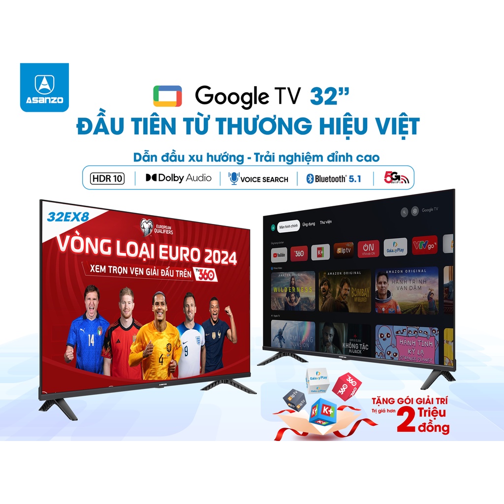Smart Tivi Google Asanzo 32 inch model 32EX8 - Điện máy Minh Chi