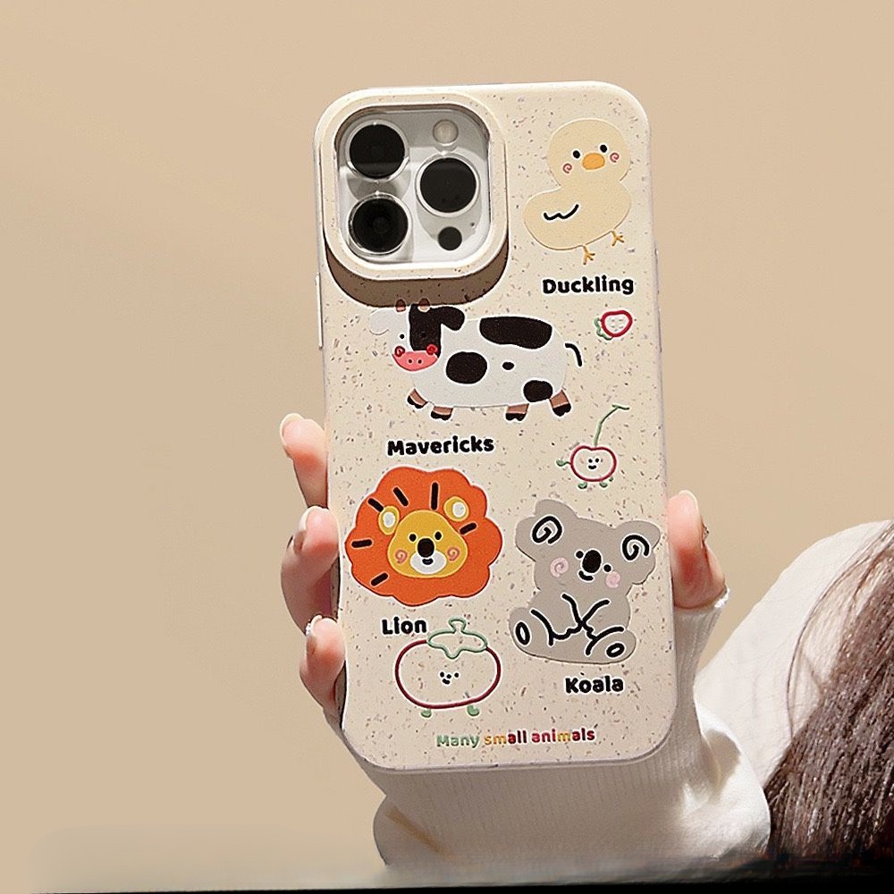 Ốp Điện Thoại Dẻo Họa Tiết Chú Chó / Mèo / Sư Tử Cho Iphone 7plus 14plus 11 15 13 12 14 pro xr x xs max 7 15 plus 13Promax