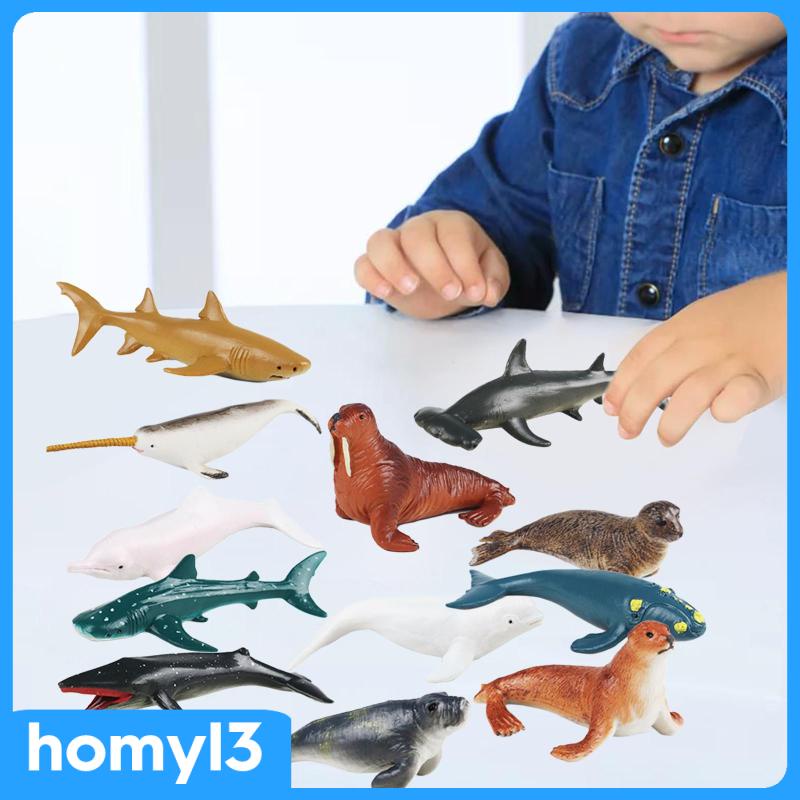 Set 12 Mô Hình Động Vật Biển Dùng Làm Quà Tặng Cho Bé