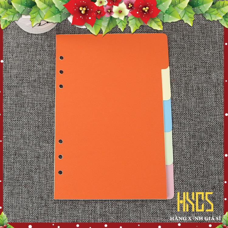 Tab phân trang A5 dùng cho sổ còng 6 chấu A5 giấy 250gsm đến 300gsm