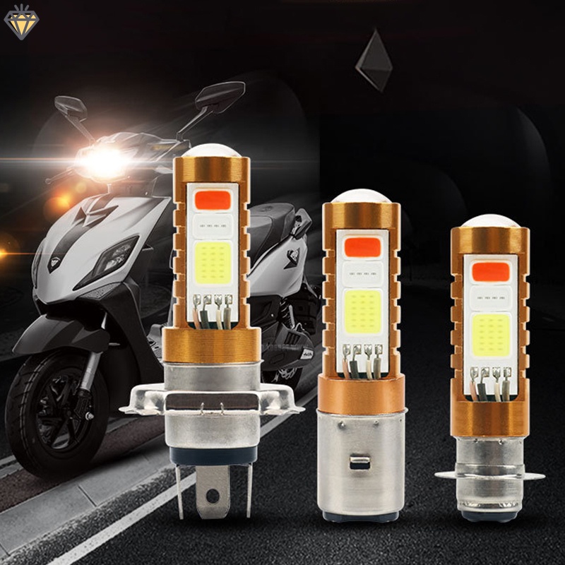 1 Đèn Pha led 3 Màu p15d h4 h6 ba20d hi / lo 12v cob Cho Xe Máy