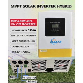 Inverter Hybrid zumax MCP-5,5kw Bản Nâng Cấp có CT ngoài Bám tải lưu trữ, cài đặt dòng xả.