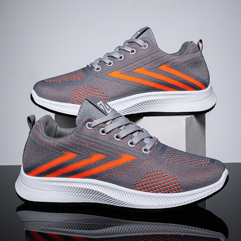 GIÀY NAM THỂ THAO CHẠY BỘ VB18 KIỂU DÁNG THANH LỊCH DỄ PHỐI ĐỒ TẬP THỂ DỤC THỂ THAO CO 3 MÀU TRẮNG,ĐEN, CAM SIZE 39-44