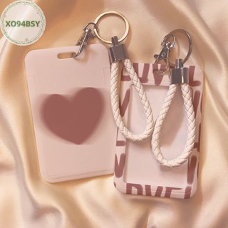 Ví Đựng Thẻ / Ảnh / Thẻ Ngân Hàng Màu Hồng Họa Tiết Hoạt Hình Dễ Thương XO94BSY Kèm Móc Khóa Tiện Dụng Cho Học Sinh