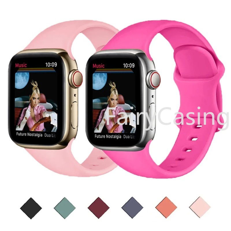 Dây Đeo Đồng Hồ Bằng Silicone Mềm Cho Apple Watch Ultra 2 49mm Series 9 45mm 41mm 44mm 40mm 45mm 41m