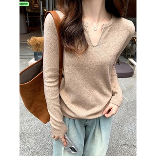 Brandy Melville Andy Áo Dệt Kim Lót Nhung Mềm Mại Dày Dặn Cổ Chữ V Dáng Rộng Thời Trang Thu Đông Cho Nữ