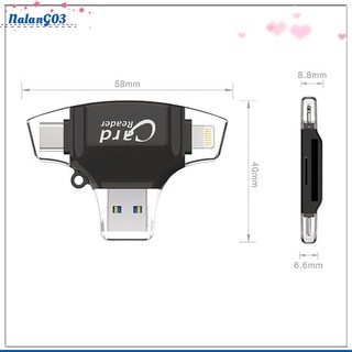 Đầu Đọc Thẻ Nhớ Micro Sd Otg Tf 4 Trong 1