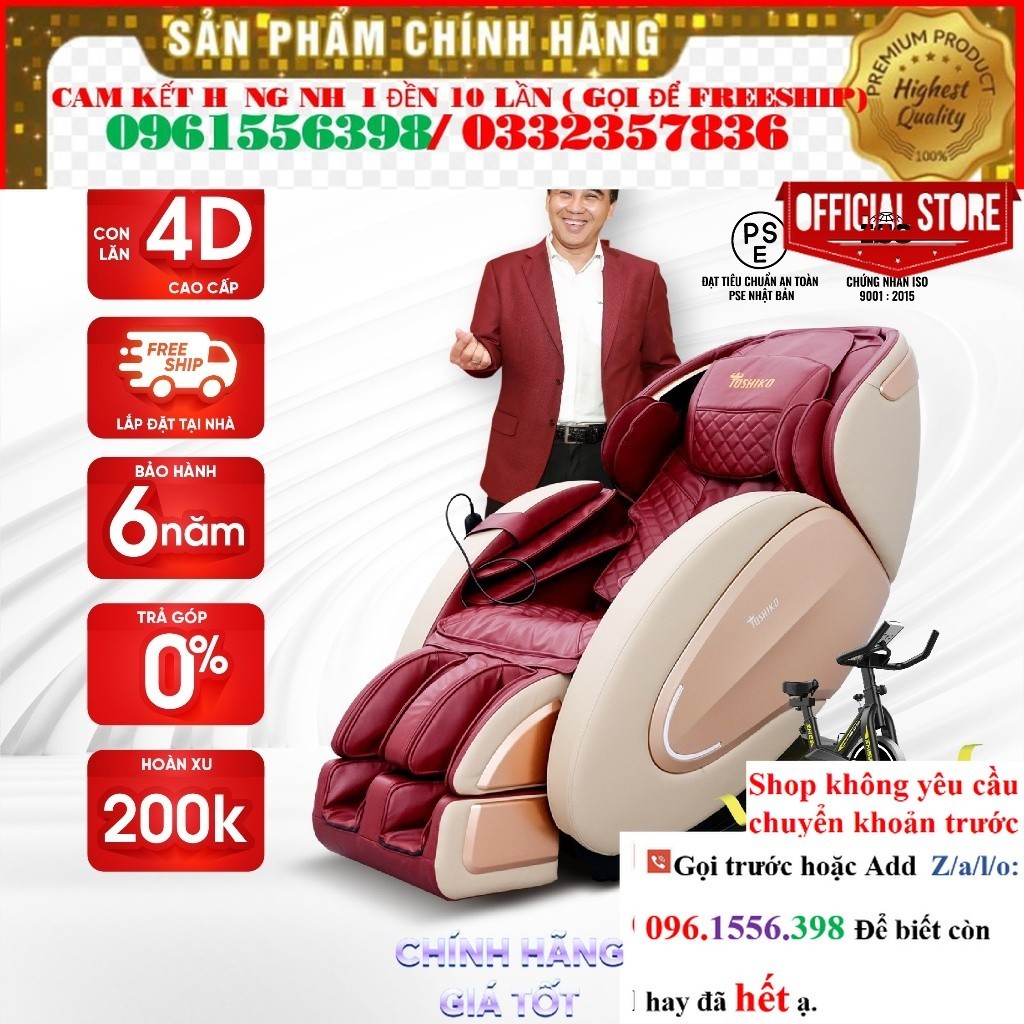 Ghế Massage Đa Năng Toshiko T70 điều khiển giọng nói sở hữu con lăn 4D @SALE
