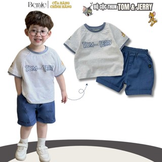  Bộ quần áo cộc tay cho bé trai họa tiết Tom & Jerry mặc đi chơi đi học 1 đến 7 tuổi Bernie H1124B05 