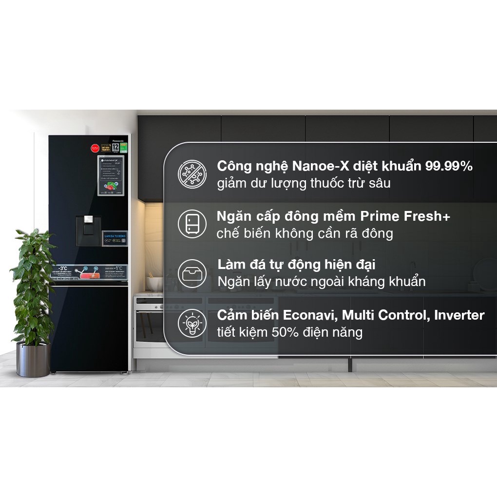 Tủ lạnh Panasonic Inverter 325 lít NR-BV361WGKV 2022