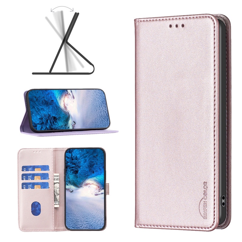 Bao Da Điện Thoại Nắp Lật Từ Tính Màu Trơn Cho oppo a78 a58 a98 realme c55 c53 find x6 pro Ốp