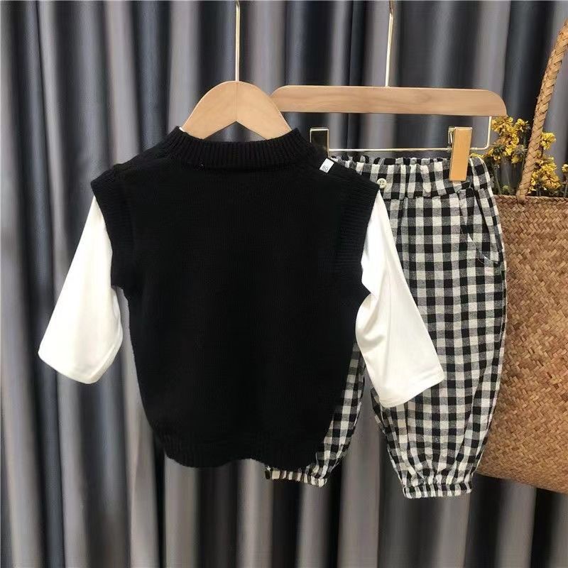 Áo sweater Dệt Kim Không Tay Phong Cách Hàn Nhật Mới 2023 Cho Bé Trai Và Bé Gái