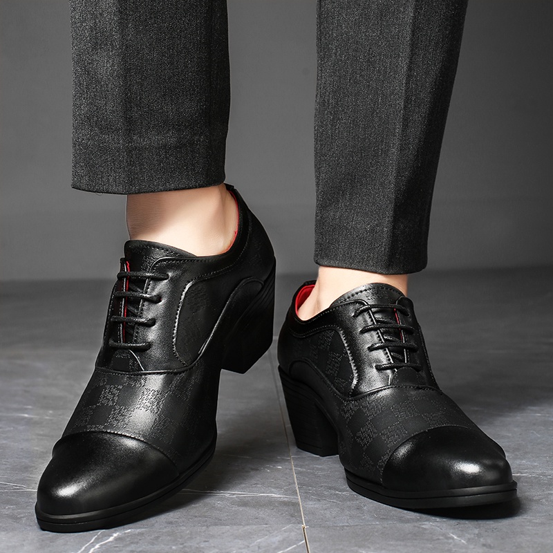Giày Da Đế Xuồng Dày 6cm Thời Trang Lịch Lãm Cho Nam