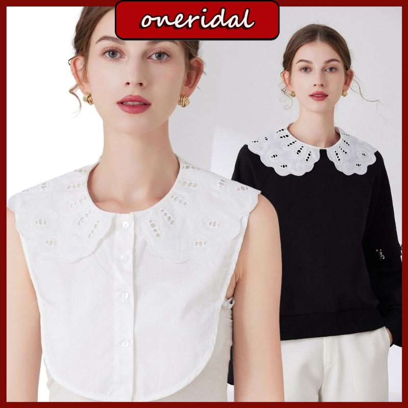 Oneri Áo sweater Cổ Ren Gợn Sóng Thanh Lịch Có Thể Tháo Rời Cho Nữ