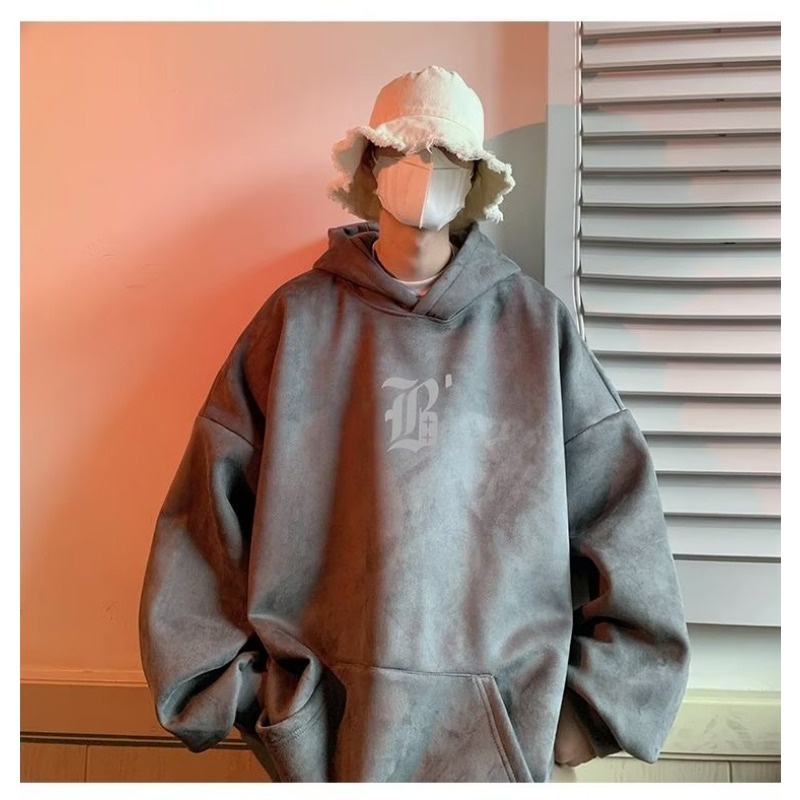 Áo Hoodie Da Lộn Tay Dài Dáng Rộng Phong Cách Đường Phố Thời Trang Mùa Xuân Mới 2023 Dành Cho Bạn Nam