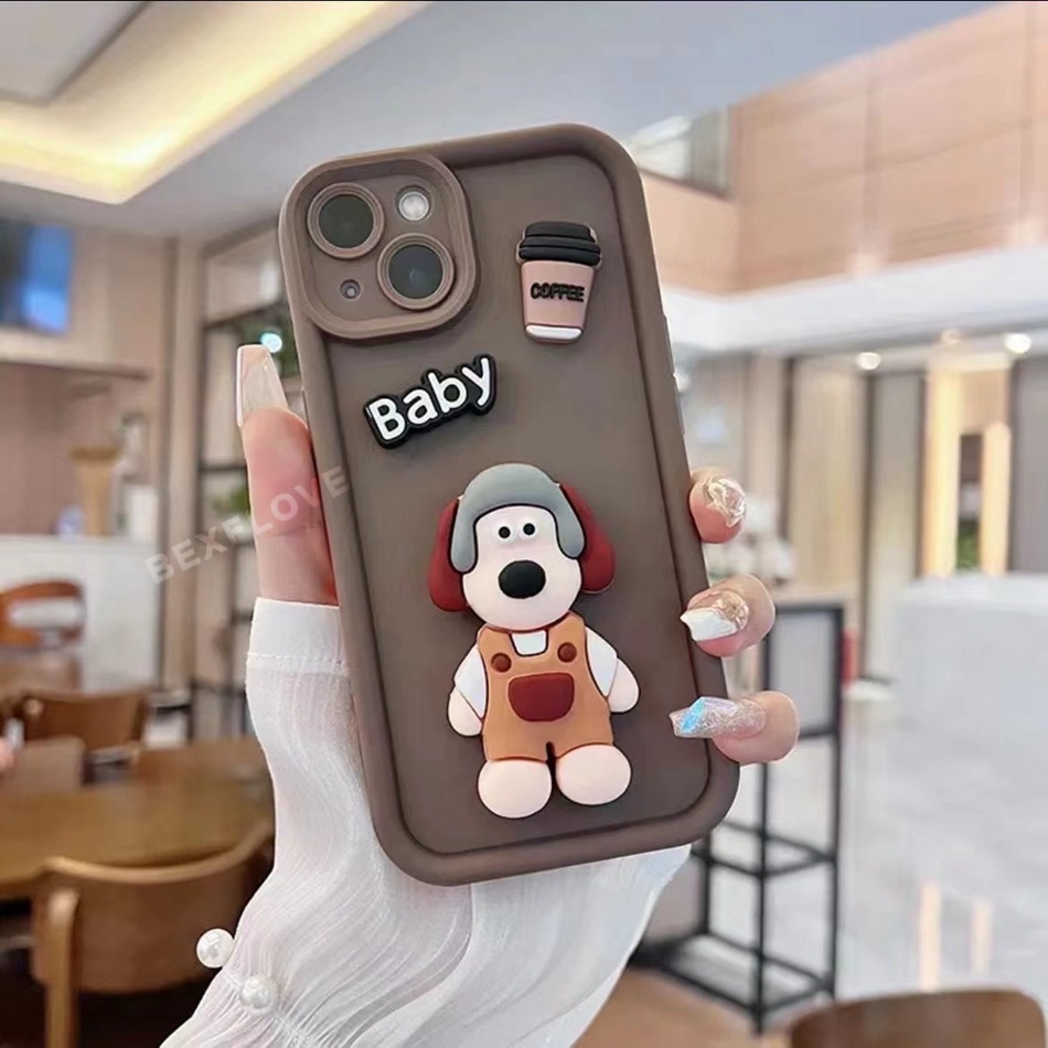 Dễ Thương Ốp Điện Thoại Silicon Hình Chú Chó 3d Cho iphone 11 15 14 12 13 pro max x 13pro xs max se 2020 14plus xr 7 8 plus
