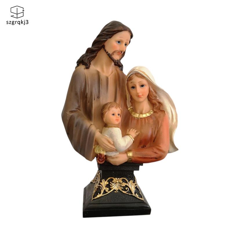 Tượng Nhựa resin Hình Tượng Gia Đình mary Steven Để Bàn Văn Phòng