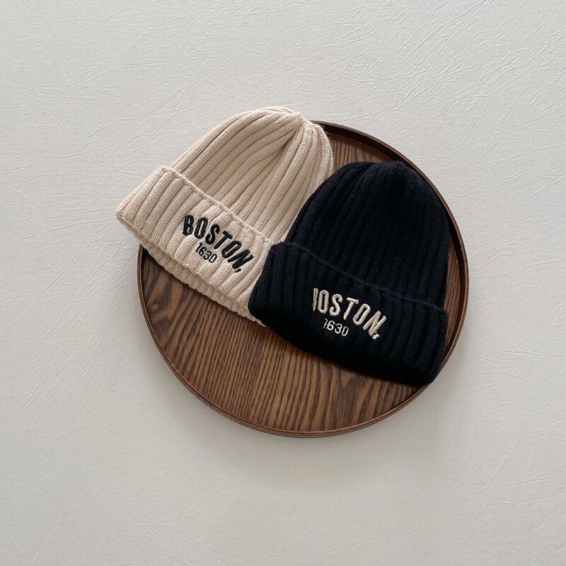 Thời Trang Mũ beanie Dày Dặn Thêu Chữ Chống Gió Cho Bé