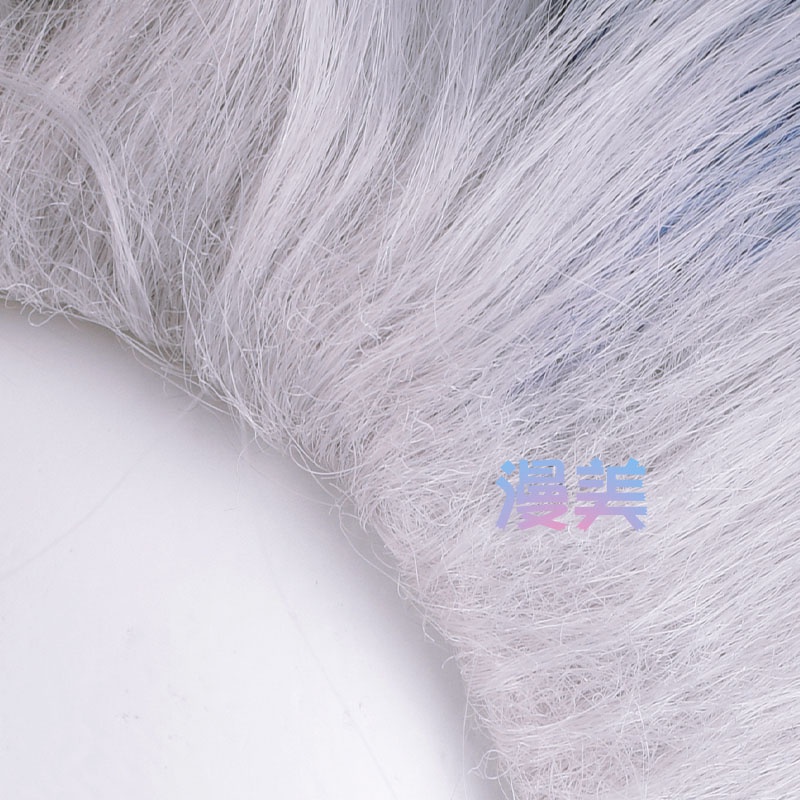 Genshin Impact Fontaine Neuvillette Cosplay Wig 100cm Long Silver White Blue Wig Cosplay Anime Wigs Heat Resistant Synthetic Wigs