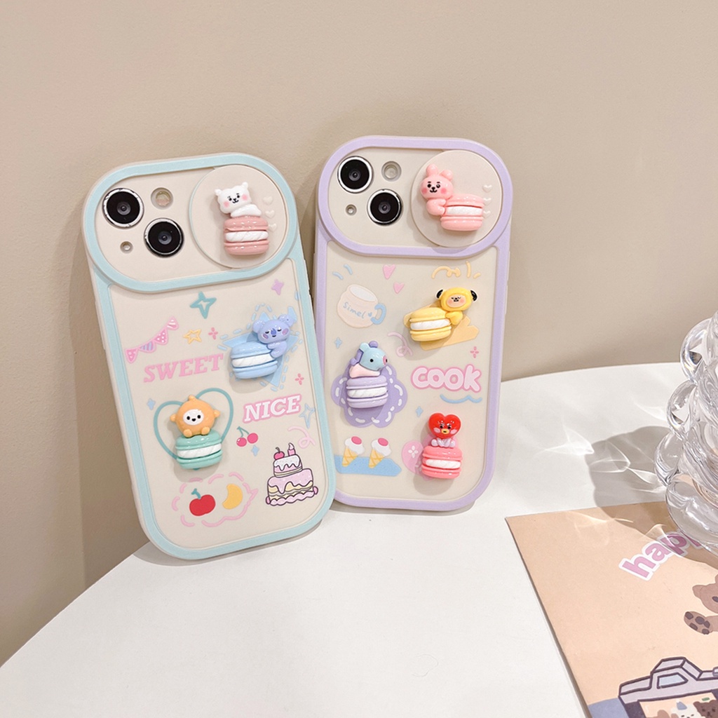 Ốp Điện Thoại Họa Tiết Bánh macaron bt 21 3d Cho iphone 15 promax 15 14 pro max 13 pro max 12 pro max 11