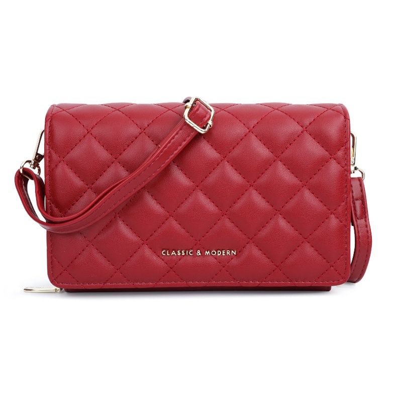 Ielgy Túi Đựng Điện Thoại Đeo Chéo Vai Họa Tiết Thêu Hình Thoi Thời Trang Cho Nữ