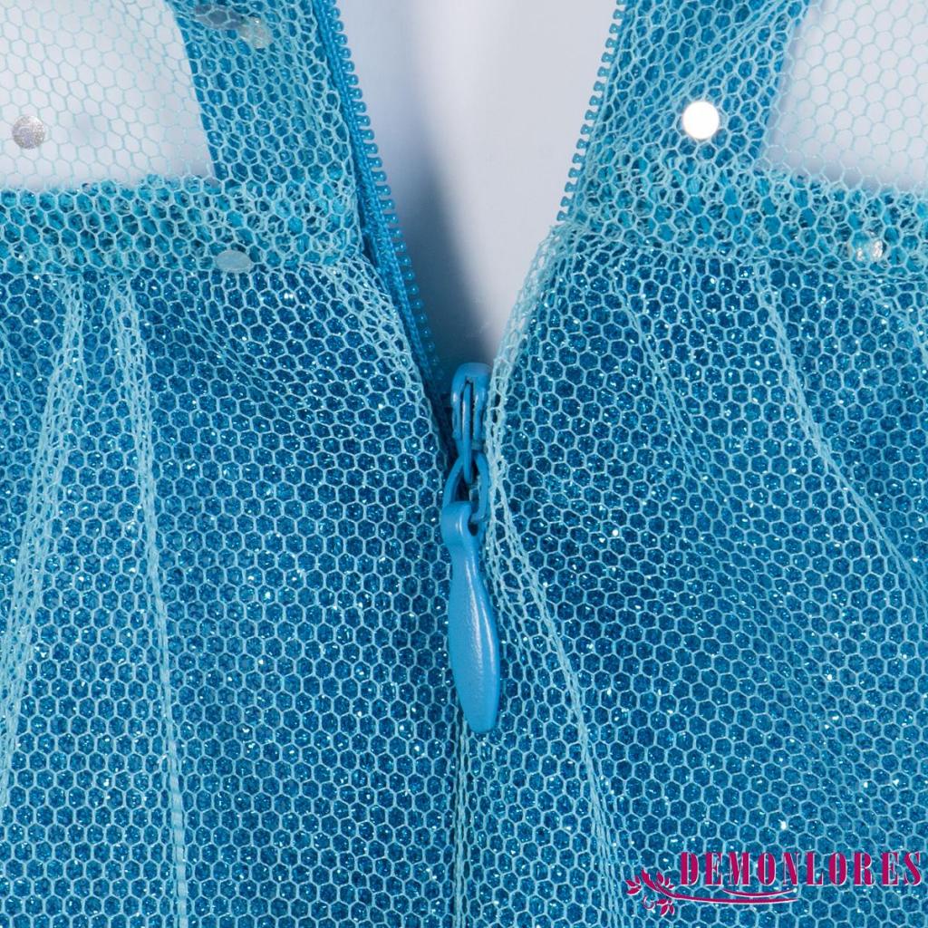 Demonlores Đầm maxi Tay Dài Cổ Tròn Hóa Trang Công Chúa Băng Giá elsa