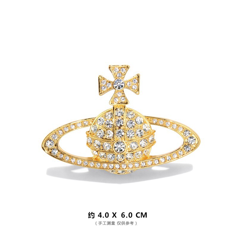 Trâm Cài Áo Hình Hành Tinh Đính Kim Cương Lấp Lánh