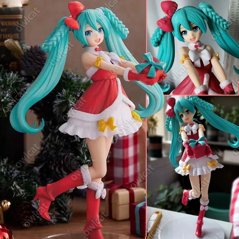 Mô Hình Nhân Vật VOCALOID Miku  22cm Hatsune Miku Virtual Idol Christmas Day Santa Claus Girl Series TAiTO Piapro Packed in Box Super Premium Figure