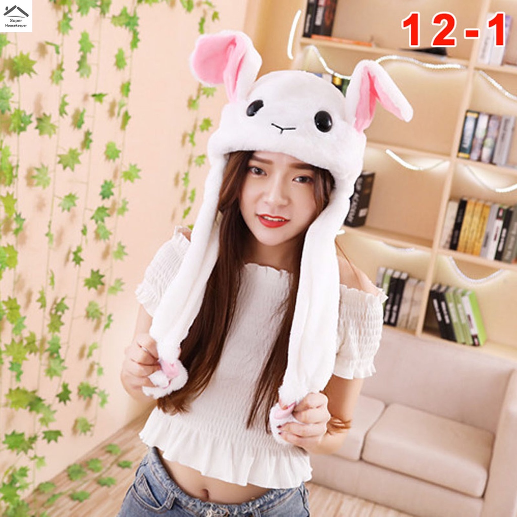 Mũ Trùm Đầu Thiết Kế Tai Thú Bông Siêu Mềm Có Thể Di Chuyển