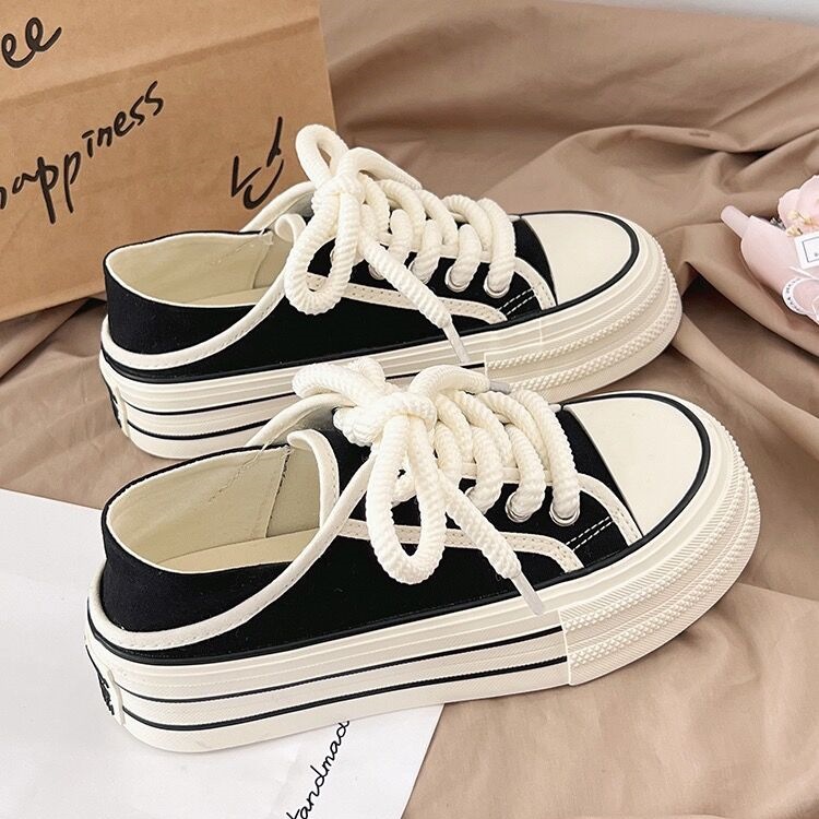 Giày Lười Vải canvas Đế Dày Hai Lớp Thoáng Khí Phong Cách Mới 2023