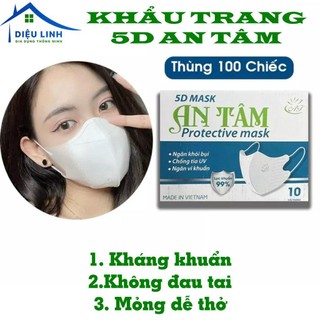 Khẩu trang 5d an tâm hộp 100c