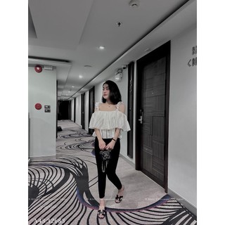 Áo 2 dây voan lu.mi tầng bèo
