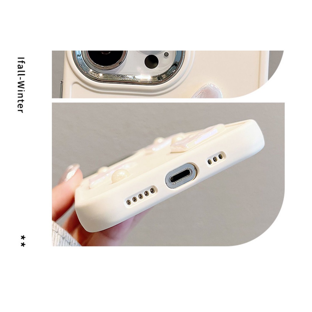 Ốp Điện Thoại In Hình Nơ Phối Ngọc Trai Cho iphone11 / 12 / 13 / 14pro iphone11 / 12promax xr xsmax