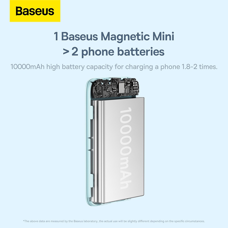 Baseus Hộp Sạc Nhanh Không Dây Từ Tính Chống Trượt Cho iphone15 20w 10000mah 5000mah 14.7mm i13 i14