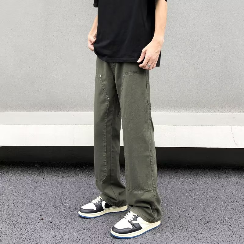 Quần Dài Ống Rộng Màu Cà Phê Phong Cách Đường Phố Mỹ Cá Tính Màu Sắc Cà Phê Dành Cho Nam