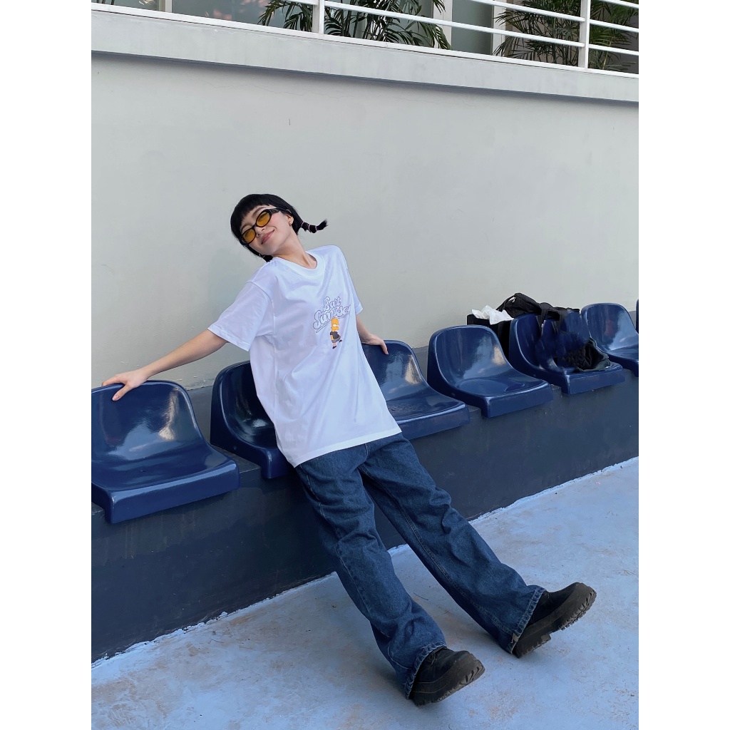 Áo Thun Unisex BOO Dáng Regular In Logo The Simpsons Và Nhân Vật Bart BZL