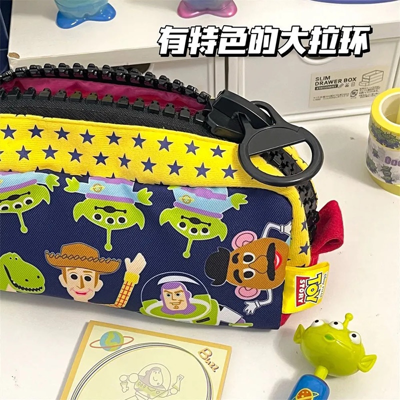 Túi Đựng Bút Chì Sức Chứa Lớn In Họa Tiết hộp bút Hoạt Hình bóp viết toy story  Màu Xanh navy Có Khóa Kéo