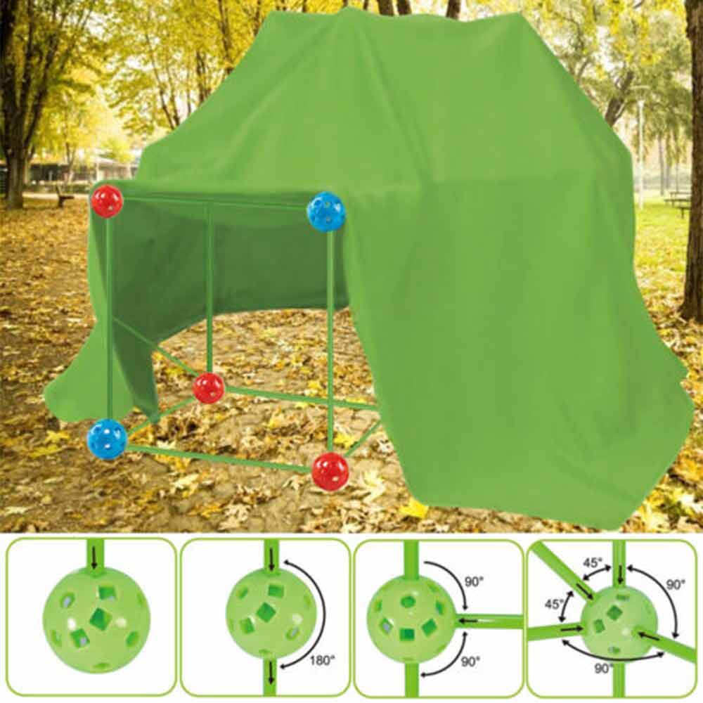 88pcs Construction Fort Building Kit Indoor Outdoor Tunnel Castle Builder
