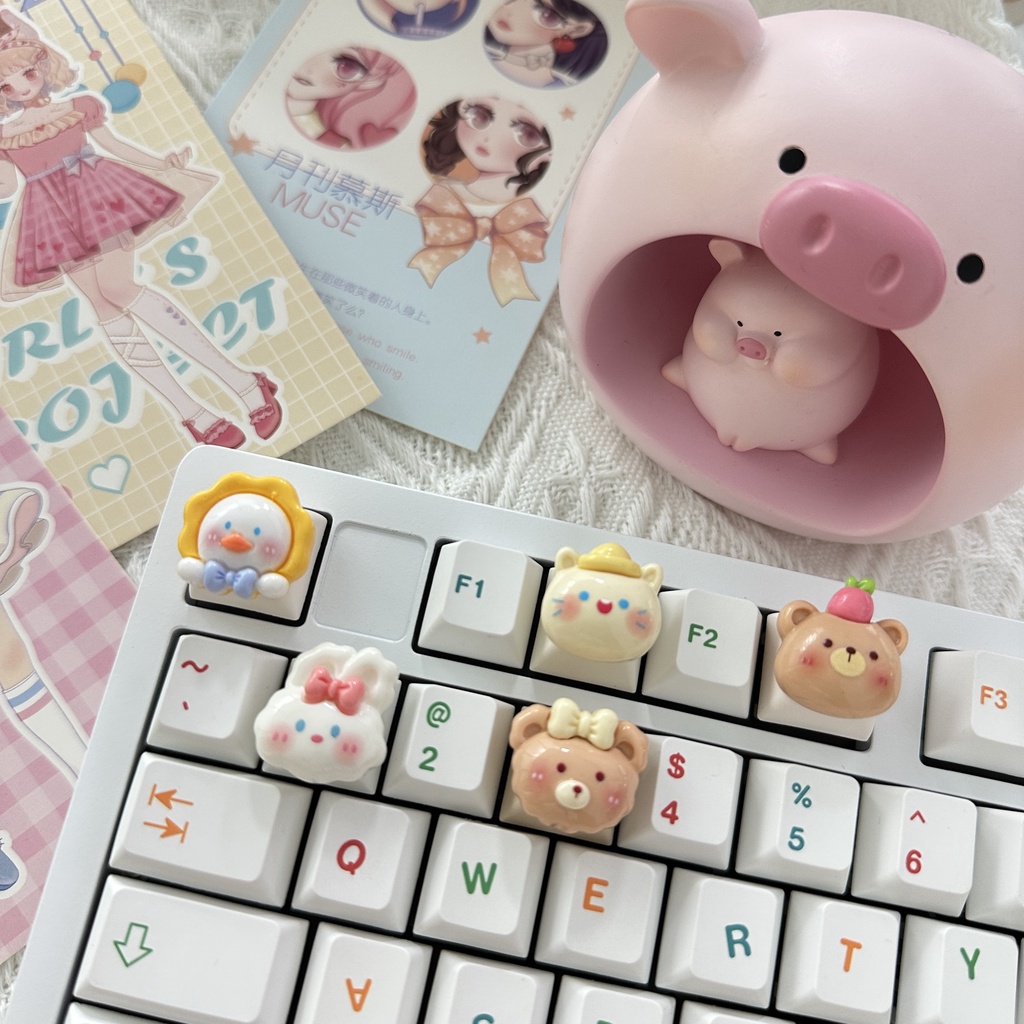Bộ 2 Nắp Đậy Phím Họa Tiết Hoạt Hình Xinh Xắn Dành Cho Bàn Phím r4
