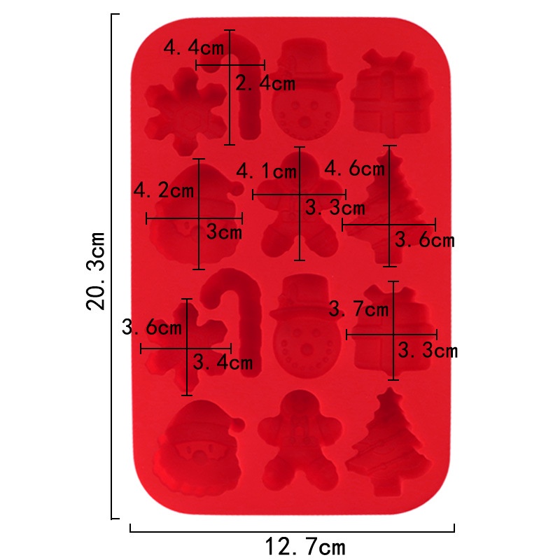 Khuôn Silicon Cây Giáng Sinh Bông Tuyết Chocolate Bánh Gừng Người Santa Kẹo Bánh Quy Bộ Nướng Bánh Lễ Hội Bánh Trang Tri