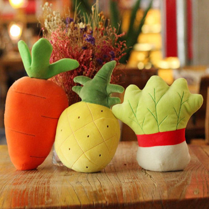 Búp Bê Nhồi Bông Hình Trái Cây Rau Củ Quả Chất Lượng Cao Thoải Mái Đáng Yêu Kèm Móc Khóa