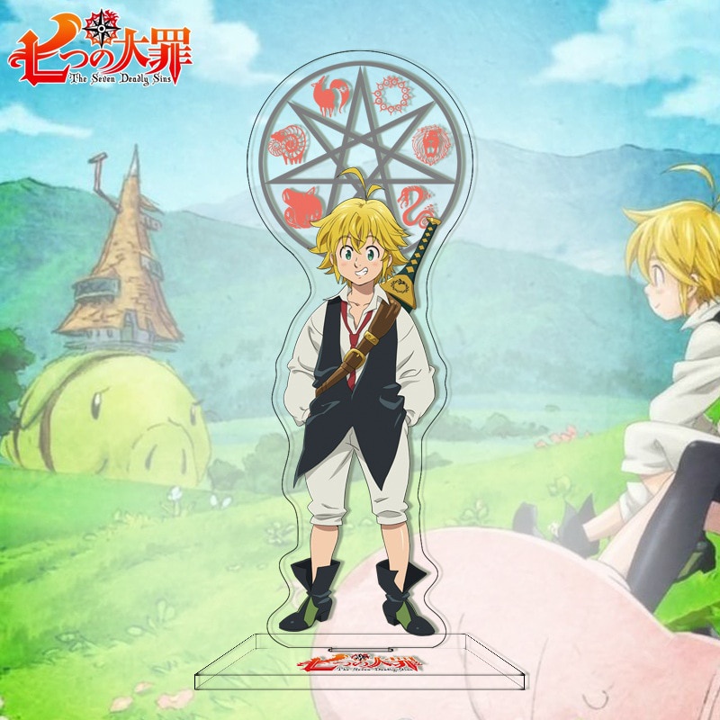 Mô hình Standee Anime The Seven Deadly Sins Thất hình đại tội Meliodas Elizabeth Diane Ban Gowther Phụ kiện trang trí
