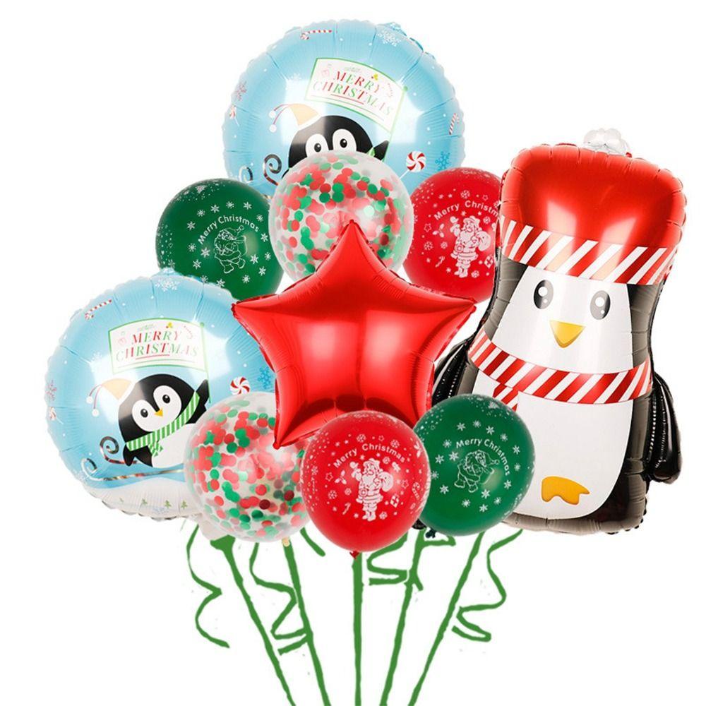 Muvako Bong Bóng Màng Nhôm Bơm Hơi Hình Giáng Sinh Dễ Thương Dùng Trang Trí Tiệc Giáng Sinh diy