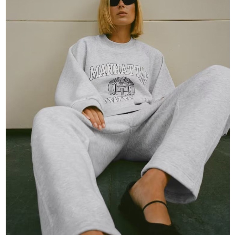 Zara Set Áo Nỉ Dài Tay + Quần Dài Ôm Chân Thời Trang Nữ5584820  5584821