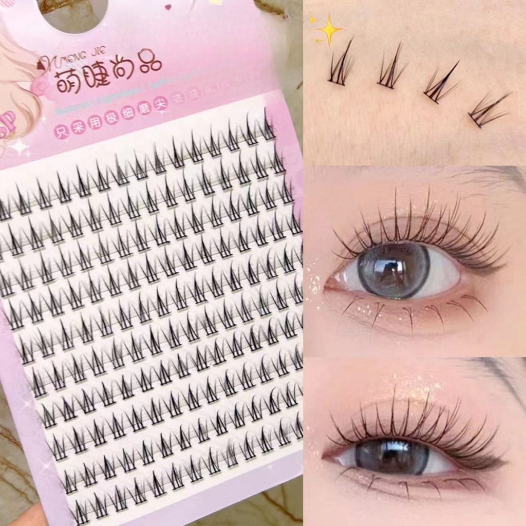 Lông Mi Giả MENGJIESHANGPIN 10 Hàng Dáng Lúa Mì Nhỏ Lấy Cảm Hứng Tự Nhiên Đuôi Tiên