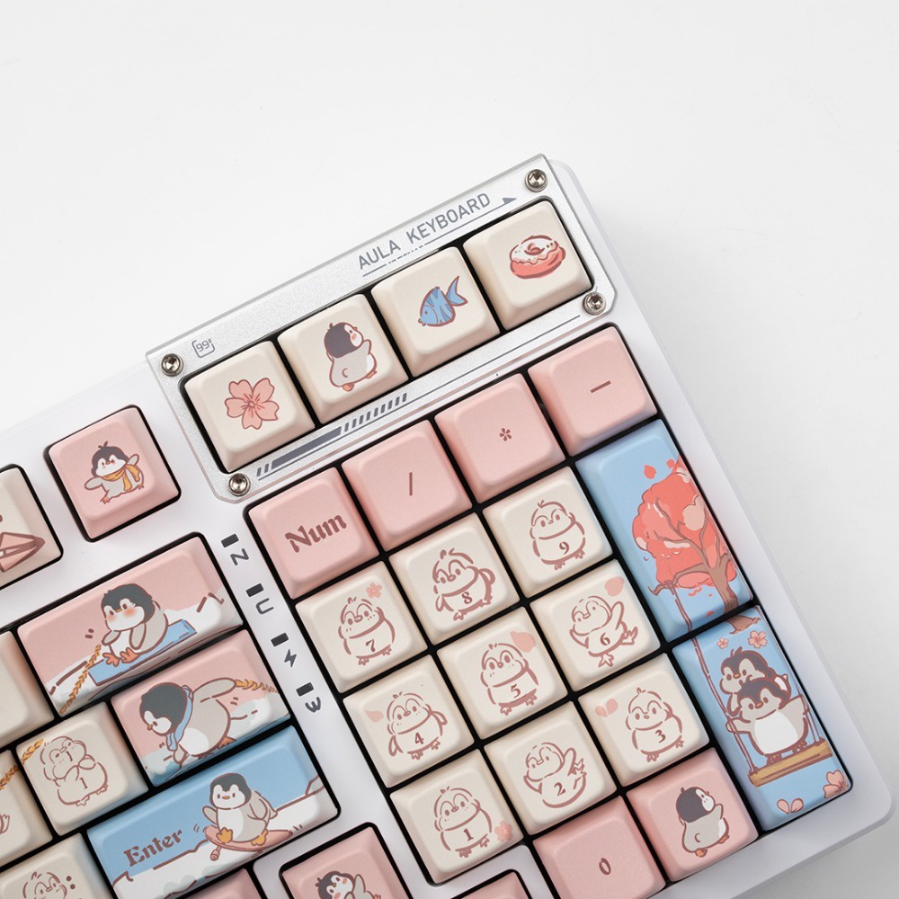 Chim Cánh Cụt Keycaps Cherry/MDA Profile Anime Dễ Thương PBT DYE SUB Bàn Phím Cơ Keycap
