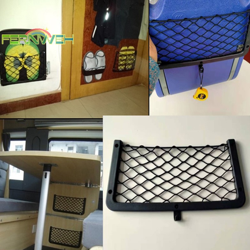 1 Túi Lưới Đựng Đồ Co Giãn Gắn Sau Lưng Ghế Ngồi Xe Hơi