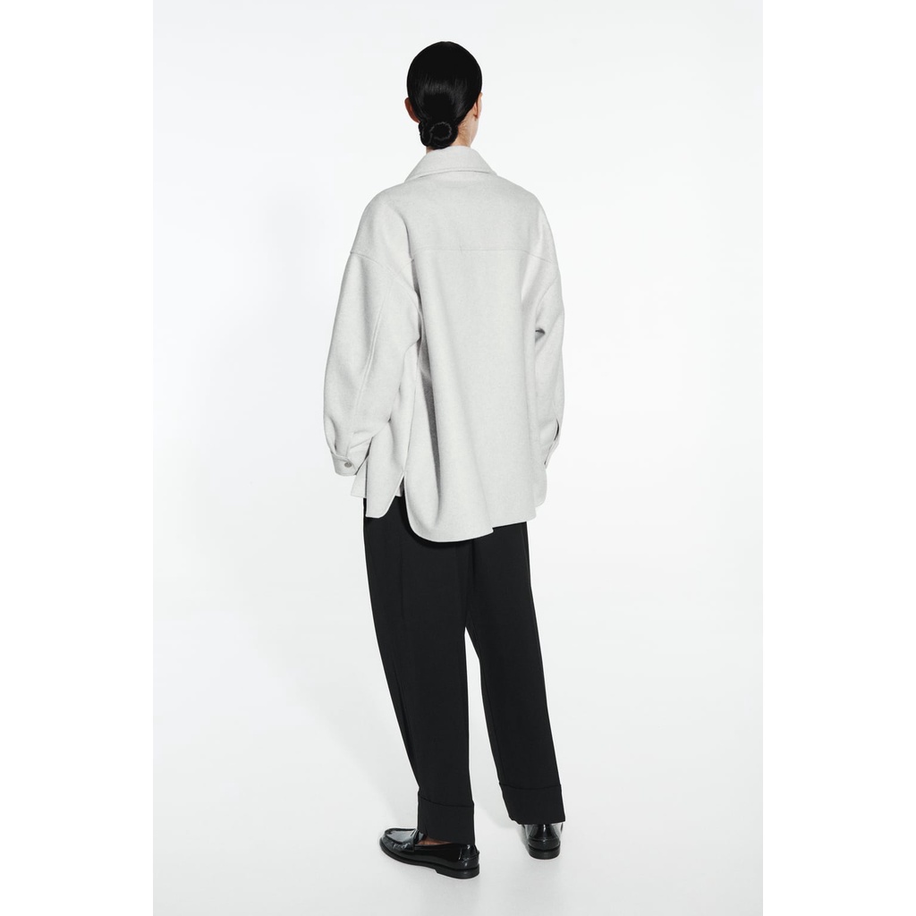 Zara Áo Khoác Sơ Mi Tay Dài Vải Mềm Thời Trang Mùa Thu Cho Nữ 3046263 710