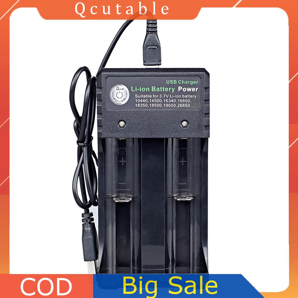 Bộ Sạc Pin Nhanh 2 Ngăn 3.7v 1a / 2a Cho 18650 10440 14500Vn